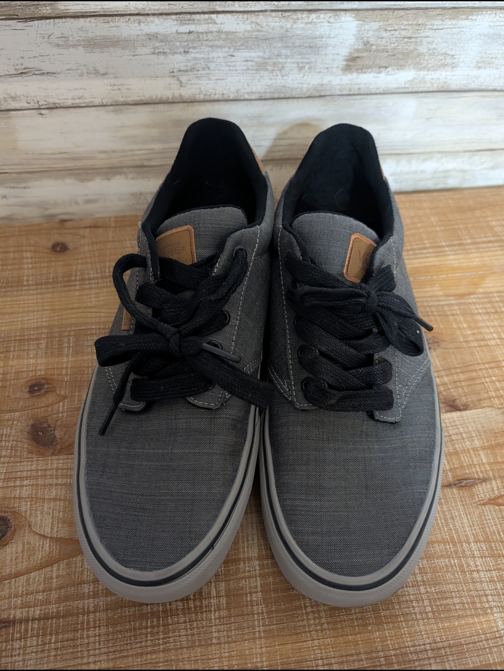Vans Gray Canvas Sneakers with Black Laces